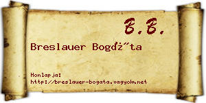 Breslauer Bogáta névjegykártya